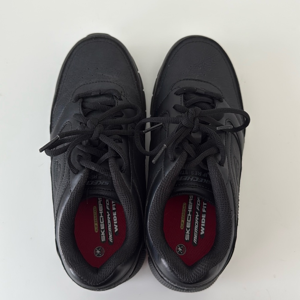 Sketchers Black Leather Work Shoes